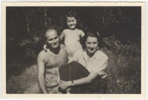 Daisy with her parents, Alexander and Olga Leier, in 1942. Both her parents were killed during the Holocaust.