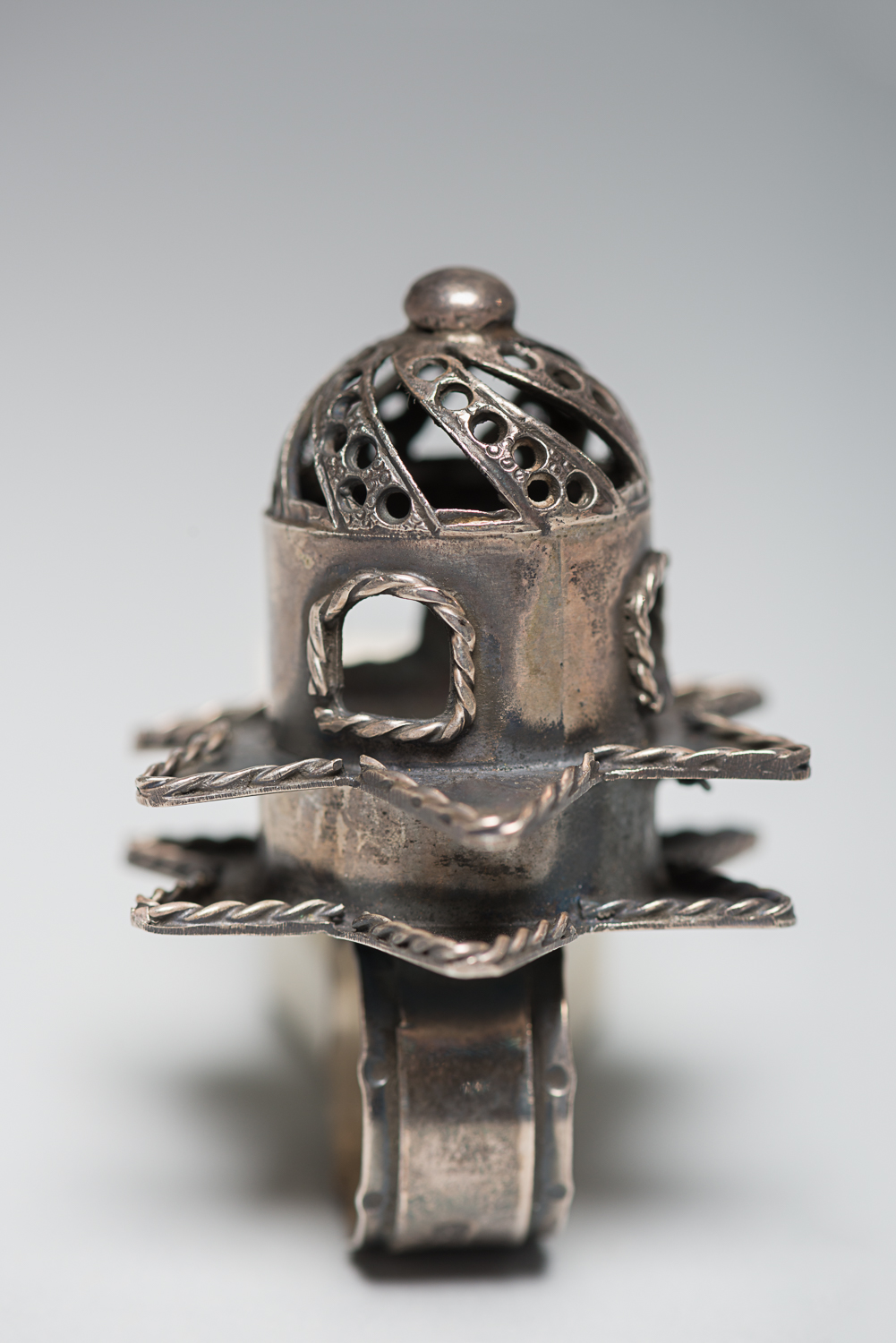 This type of ring was  used to celebrate weddings within a community. The base of the the ring is shaped as the Star of David. 