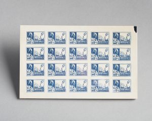 Postage stamp sheet, Lodz ghetto, Mordechai Chaim Rumkowski