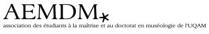 Logo de l'association des étudiants à la maîtrise et au doctorat en muséologie de l'UQAM (AEMDM)