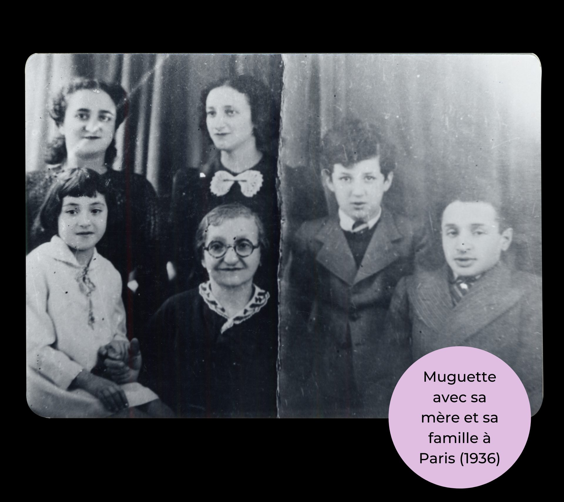 Muguette Myers avec sa mère et sa famille à Paris (1936)