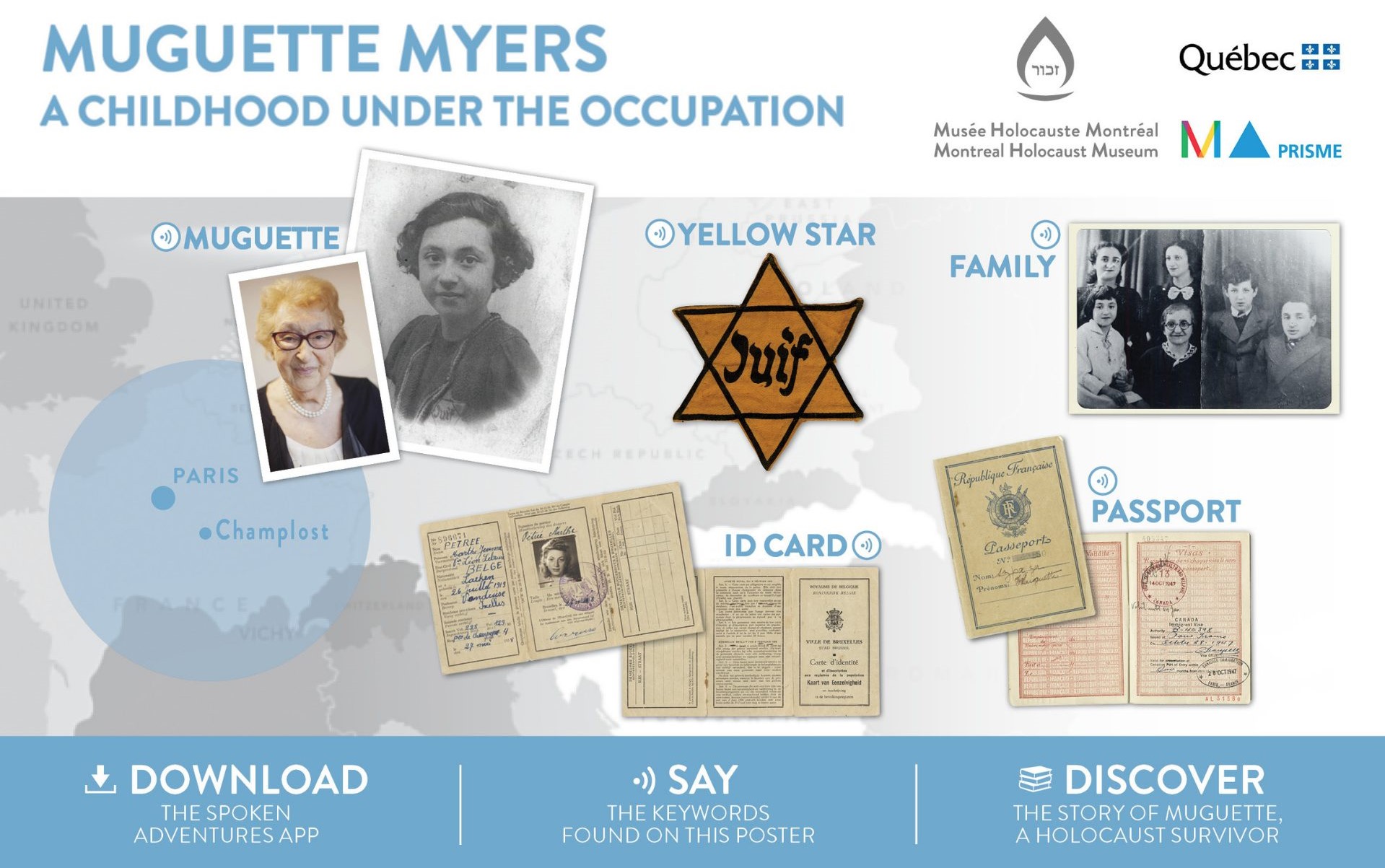 Activity poster for Muguette Myers, a childhood under the occupation