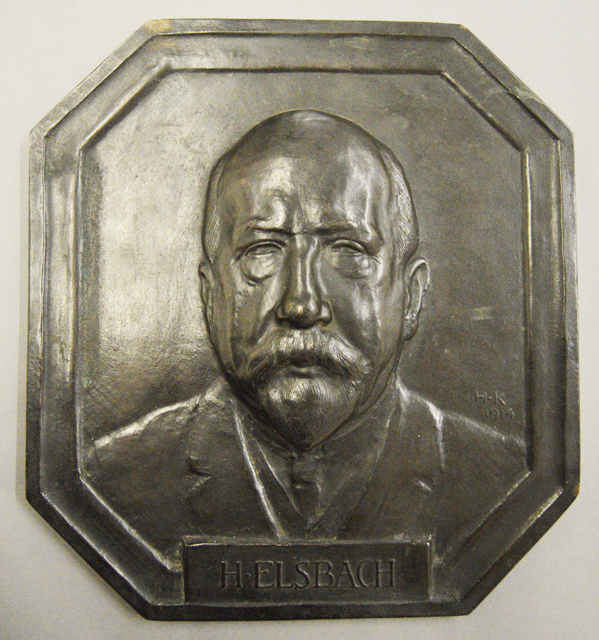 Hermann Elsbach’s bust presents a stern look. 